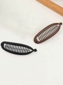 1/2pcs High Ponytail Twisted Banana Clip Wavy Hair Claw Clip Bun Styling Hair Accessory - Multicolor - View 2