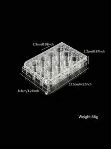 High Definition Clear Nail Art Rhinestone Jewelry Storage Box With Accessories Display Box, One-Piece Flip Lid Nail Salon Display Organizer Box - Clear - View 8