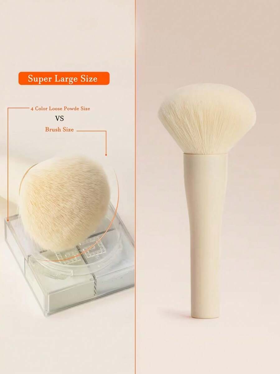1 Stück großer loser Puderpinsel Rougepinsel mit flauschigen, dichten Borsten, Premium-Gesichtsmake-up-Werkzeug