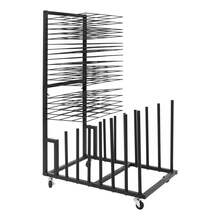 RibasuBB Mobile Art Drying Rack, Iron Canvas Storage Stand, 20 Shelves, 4 Wheels, Black - Default - View 9