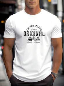 Men's ORIGINAL Pattern Summer Casual Crew Neck Short Sleeve T-Shirt - 白色 - 查看 1
