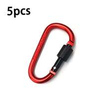 5pcs/10pcs D-Shaped Aluminum Alloy Locking Carabiner Key Chain Backpack Clip Water Bottle Hook - Multicolor - View 19