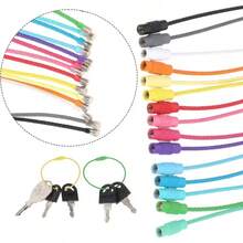 28/48pcs Random Color Stainless Steel Wire Key Rings, Steel Cable Loop Screw Lock Rope Key Fobs, Key Chain Rings, Outdoor Tools - Multicolor - View 3