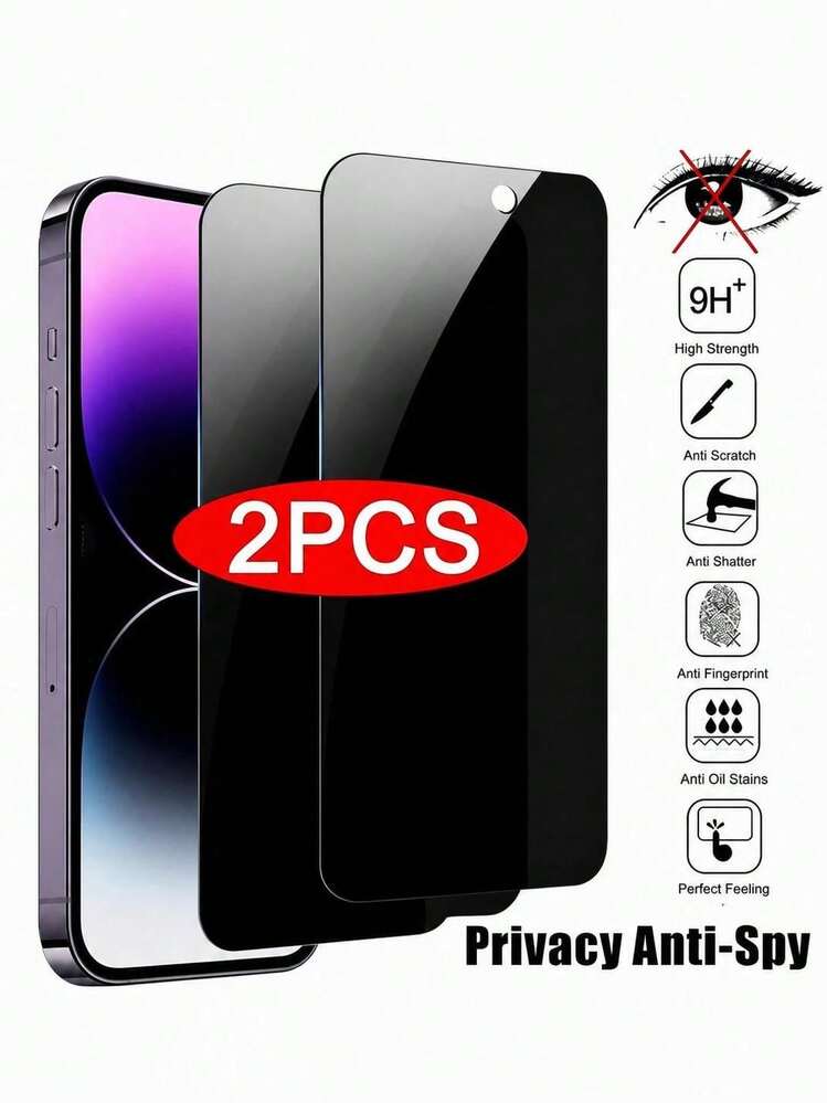 2pcs Anti-Peeping Tempered Glass Screen Protector For IPhone, Full Screen Coverage Privacy Protection, Anti-Peeping, Anti-Fingerprint, Anti-Scratch Wear-Resistant, High Definition High Transparency, High Sensitivity Touch, Compatible With Phone Cases, Suitable For IPhone 17/17 Air/17 Pro/17 Pro Max, 15, 14, 13, 12, 11, X/XS/XS Max Series Phones. - 2pcs - View 27