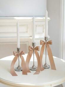 1 Conjunto de Castiçais Prateados Franceses, 3 Peças Suportes para Velas Cônicas, Castiçais Decorativos Modernos Dourados e Pretos, Adequados para Mesa de Jantar, Lareira, Casamento, Jantar, Festa, Natal, Decoração de Aniversário (Velas Não Incluídas) - Clássico - Visão 6