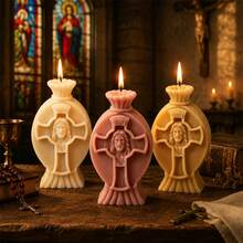 Jesus Candle Mold Religious Cross Silicone Candle Mold Handmade Sacred Jesus Face Candle DIY Craft Mold For Church Decor Gift - Jesus Mold - View 5
