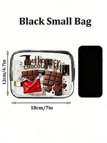 「Emergency Snacks」字母印花 PVC 化妝包，拉鍊密封 PVC 旅行收納袋，輕量耐褪色化妝盥洗包，適合女性與女孩，TSA 認證便攜化妝收納盒，易擦拭清潔，適合母親、老師、朋友、護理師及其他使用者，女性好友禮品袋，學校、度假與旅行必備防水盥洗包 - 彩色 - 查看 13
