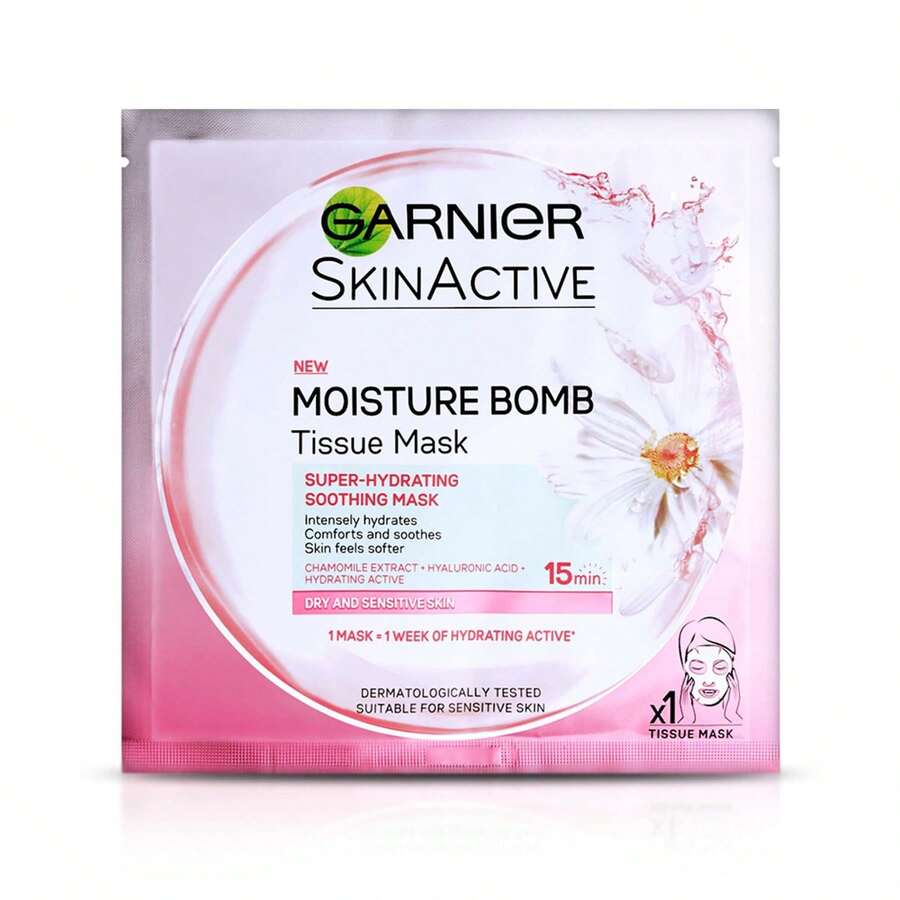 Garnier Skin Active Moisture Bomb Tissue Mask Hyaluronic Acid + Chamomile 32g - Vitamin C - View 1
