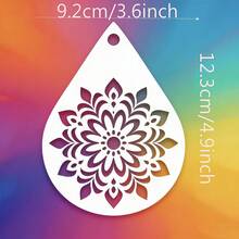 35 miếng khuôn vẽ họa tiết Mandala tái sử dụng, phù hợp cho các dự án nghệ thuật trên nhiều bề mặt (như đá, gỗ, vải canvas, vải, kính và gốm sứ) - 35 Mẫu họa tiết Mandala - Xem 5