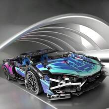 sycvi 1280 Pcs Technical Racing Sports Car Model Building Blocks - Technic Series - Adult Version - 1:14 Scale - Building A Supercar With Building Blocks - General For Adults - Gift - Multicolor - View 2