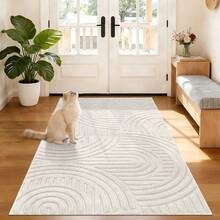 Washable Area Rugs For Living Room Modern Beige Solid Color Soft Fluffy Rugs For Bedroom Non Slip Boho Accent Indoor Mat Floor Carpet Cover For Kids Room Dining Room Kitchen Office, 5x7, 6x9, 8x10, 9x12, 2x3, 3x5, 4x6 - 米色風扇 - 查看 13