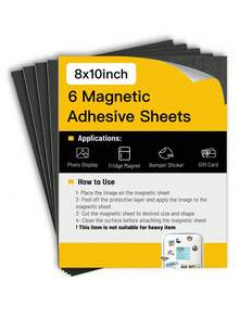Hojas Magnéticas Adhesivas, 4"X6"/8"X10"/A4, 5/6/10 Piezas, Con Respaldo Adhesivo, Hoja Magnética Flexible, Imanes para Fotos, Hojas Magnéticas Adhesivas para Imanes de Fotos e Imágenes - Negro - Ver 9