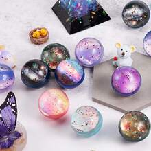 漂浮實心星空宇宙彈力球,兒童派對用品,萬聖節、聖誕節、新年禮物,DIY手工藝,扭蛋機,幼兒園道具,學校獎勵,聖誕襪填充物(隨機顏色) - 彩色 - 查看 3