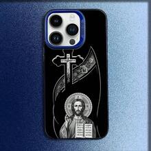 Orthodox Cross Icon Church Phone Case For IPhone 16,15,14,13,12,11,Mini,Pro,E,MAX Blue Candy Matte Shockproof Cover RCRI - z3 - 查看 1