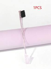 1pc/3pcs Pink Glitter Transparent Hair Comb Set, Edge Hair Comb + Bristle Smoothing Comb + Pointed Tail Sectioning Comb, Professional Styling Tools For Women, Minimalist Practical Daily Braiding Makeup Travel Gift (1pc Glossy Random Color And Style) - Baby Pink - View 5