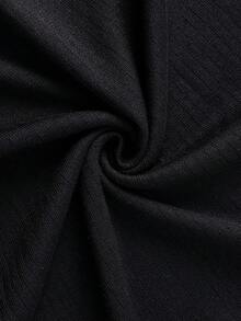 Men's Summer Fashion Classic Ribbed Zipper Polo Collar Short Sleeve Knit Sweater, Essential Summer Wardrobe Knit Top - Black - View 12