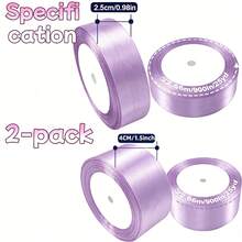2 Rolls Light Purple Satin Ribbon, (1.57 Inch + 1 Inch Wide), 900 Inch Long, Satin Ribbon For Cake, Candy Box Packaging Decoration, Wedding Handmade Rose Hair Clip Ribbon, Valentine's Day, Mother's Day, Christmas Decoration Bow Ribbon Gift Decoration Ribbon - 2pcs light purple - View 3