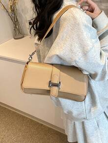 Dedoo 1 buc. geantă de mână 2024, model nou, tip baguette lungă din denim cu design clown, geantă crossbody de umăr și sub braț, calitate înaltă, design original de nișă, potrivită pentru călătorii, întâlniri, cumpărături, angajați de birou, cadou pentru iubită și alte ocazii - Kaki - Vizualizare 6