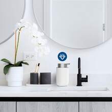 浴室泡沫皂液器，洗手液與洗碗液儲存容器，農舍風裝飾，泡沫皂液器，牙刷架，居家浴室裝飾，秋季裝飾，返校裝飾 - 白色 - 查看 2