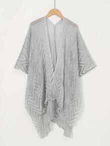 1pc Women's Summer Hollow Tassel Flat Scarf Crinkled Shawl New Artificial Silk Outerwear - Multicolor - View 3