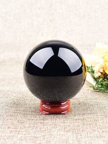 1 buah Bola Kristal Obsidian Alami dengan Dudukan, Dekorasi Meja, Batu Energi Penyembuhan Koleksi untuk Rumah, Hadiah Liburan - bola obsidian - View 15
