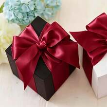 2 Rolls Burgundy Satin Ribbon, (1.57 Inch + 1 Inch Wide), 900 Inch Long, Satin Ribbon For Cake, Candy Box Packaging Decoration, Wedding Handmade Rose Hair Clip Ribbon, Valentine's Day, Mother's Day, Christmas Decoration Bow Ribbon Gift Decoration Ribbon - 2pcs wine red - View 8