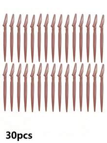 30/15/5pcs Eyebrow Trimmer Set, Long Handle Precision Eyebrow Shaper, Shaping & Trimming Beauty Tool, Exfoliating & Callus Removal Razor, Facial & Neck Shaving Blade, Women's Multi-Function Grooming Set, Travel & Home Use, Smooth - Mocha Brown - View 13