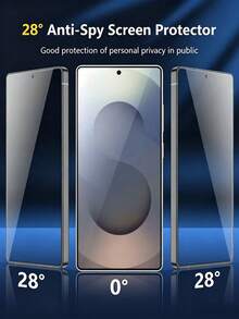 Gorilla Hero 3片裝防窺防指紋鋼化玻璃螢幕保護貼，相容於 Galaxy S26/S26 Ultra/S25/S24/S23FE/S20FE/Z Fold7/Z Fold6/A56/A55/A54/A53/A52S/A36/A35/A26/A71/Fold 8 Ultra/Fold 8 及其他機型，相容手機殼，易安裝，自動吸附無氣泡，左右顯著防窺效果，9H 硬度玻璃，防撞防刮防指紋防水，手機配件 - 黑色 - 查看 3