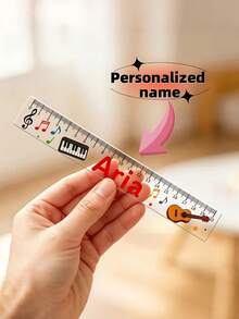 Personalized Ruler With Name, Customized School Ruler, Cute Student Supplies, Back To School Stationery Gift, Suitable For Boys And Girls, Unicorn Rainbow Racing Car Space Rocket Design, Classroom Learning Tool, Birthday Gift, 20cm Ruler - Multicolor - View 8