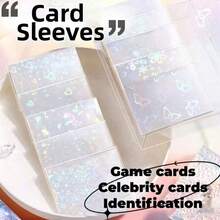 50pcs 66*91mm Clear Plastic Playing Card Sleeves, Colorful Card Holders, Star Card Game ID Card Collection Photo Pockets Set - Multiple Designs - View 4