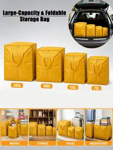 Túi lưu trữ đa năng gấp gọn, túi chuyển nhà siêu lớn chịu lực với tay cầm gia cố - túi lưu trữ và sắp xếp chống nước chịu lực, thiết kế gấp gọn và di động. Phù hợp cho ký túc xá đại học, gia đình và các tình huống du lịch. - Màu vàng - Xem 3