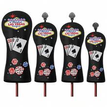 1pc Golf Club Headcover, Golf Driver/Fairway Wood/Hybrid Headcover, Lucky Four-Leaf Clover Cross Pattern Golf Headcover With Number Tag - Multicolor - View 1