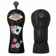 1pc Golf Club Headcover, Golf Driver/Fairway Wood/Hybrid Headcover, Lucky Four-Leaf Clover Cross Pattern Golf Headcover With Number Tag - Multicolor - View 8