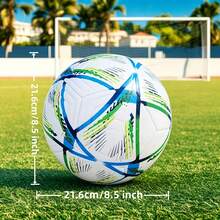 1pc Professional Grade Size 5 Soccer Ball, Vibrant Color Design - Durable PVC, Machine-Stitched Panels, For Training And Matches, All-Field Use, Soccer Accessories, Dynamic Sports Design. - Multicolor - View 3