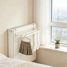 Thickened Metal Double-Bar Radiator Drying Rack, No Drilling Required, Metal Material, Space-Saving, Laundry Drying And Heating, Wall-Mounted Radiator Drying Rack, Suitable For Clothes, Towels, Shoes Quick Heating, Fits Most Radiators - Multicolor - View 7