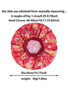 1pc Silk Sleep Bonnet Hair Wrap Hair Cap Protect Braids - Red - View 5