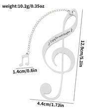 Elegant Stainless Steel Musical Note Bookmark Gift For Music Lovers, Book Lovers, Graduation, Valentine's Day, Christmas, Birthday, Anniversary - A - View 6