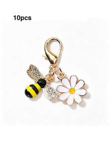 New Alloy Oil-Drip Bee Pendant Cute Animal Charm Bag Keychain Hanging Decoration Accessory - Yellow - View 21