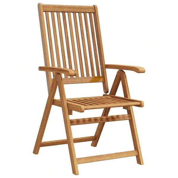 Villeneuve Chaises pliables de jardin lot de 3 Bois d'acacia solide