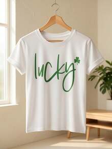 Women's Vintage Casual T-Shirt, Creative And Fresh, Summer Tops - 白色 - 查看 4