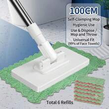 Facial Towel Mop Clip Slouchy Multi-Function Disposable Towel Automatic Clip Small Mop No Hand Washing, 1 Piece Included - Multicolor - View 3