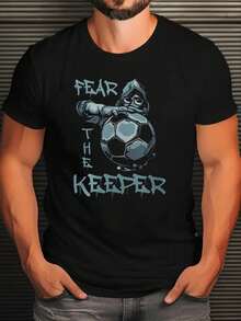 Herren-Fußballtrikot mit Torwart-Design und -Logo, perfekt für Training und den täglichen Gebrauch, aus atmungsaktivem und maschinenwaschbarem Stoff, ideal für Torhüter und Fans. - Schwarz - Übersicht 1