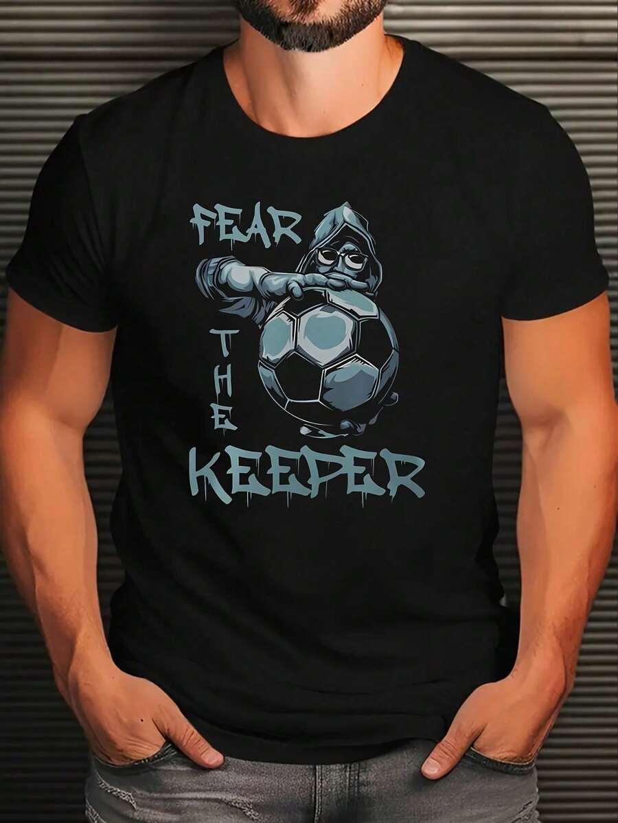 Herren-Fußballtrikot mit Torwart-Design und -Logo, perfekt für Training und den täglichen Gebrauch, aus atmungsaktivem und maschinenwaschbarem Stoff, ideal für Torhüter und Fans. - Schwarz - Übersicht 1