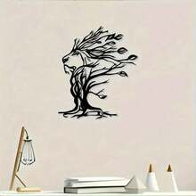 CIF BUY 1pc Tree Of Life Lion Head Metal Wall Art, Exquisite Iron Sculpture With Leaf Design, Meaningful Home & Office Decor, Elegant Housewarming Gift, Suitable For Modern & Traditional Space Decoration - Multicolor - View 6