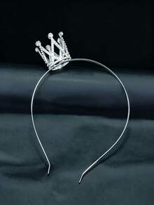 1pc Small Crown Rhinestone Inlaid Zinc Alloy Electroplated Material Non-Slip Secure Wear Shiny Luxury Princess Style Crown Headband Birthday Party/Ball/Daily Wear All Seasons - Multicolor - View 11