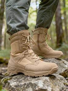 Botas para hombre Lazada Cremallera lateral - Caqui - Ver 3