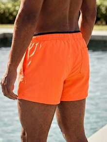 Herren Schnelltrocknende Orange Mesh Badehose mit Taschen - Orange - Übersicht 2
