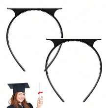 1/2/4 piezas Insertos para diadema de gorro de graduación - Asegura el sombrero y mantiene el peinado, diseño interior mejorado, se usa para fijar la diadema del gorro de graduación, puede asegurar el sombrero y el peinado, accesorios de regalo de graduación para sombrero (sombrero no incluido) - Negro - Ver 3