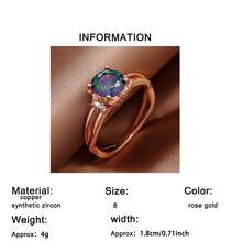 1PC Classic Sparkling Round Cubic Zirconia Ring, Perfect Gift For Proposal And Confession, Daily Gift, Women's Gift, Anniversary Gift, Jewelry Gift - Rose Gold - View 8