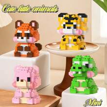 Micro-Particle Mini Cute Animal Building Blocks Series, ABS Material, Soft Building Mat, DIY Educational Stress Relief Puzzle Toy. Gift For Kids, Back To School, Christmas, Halloween/Major Holidays Fashion Gift. - Multicolor - View 7